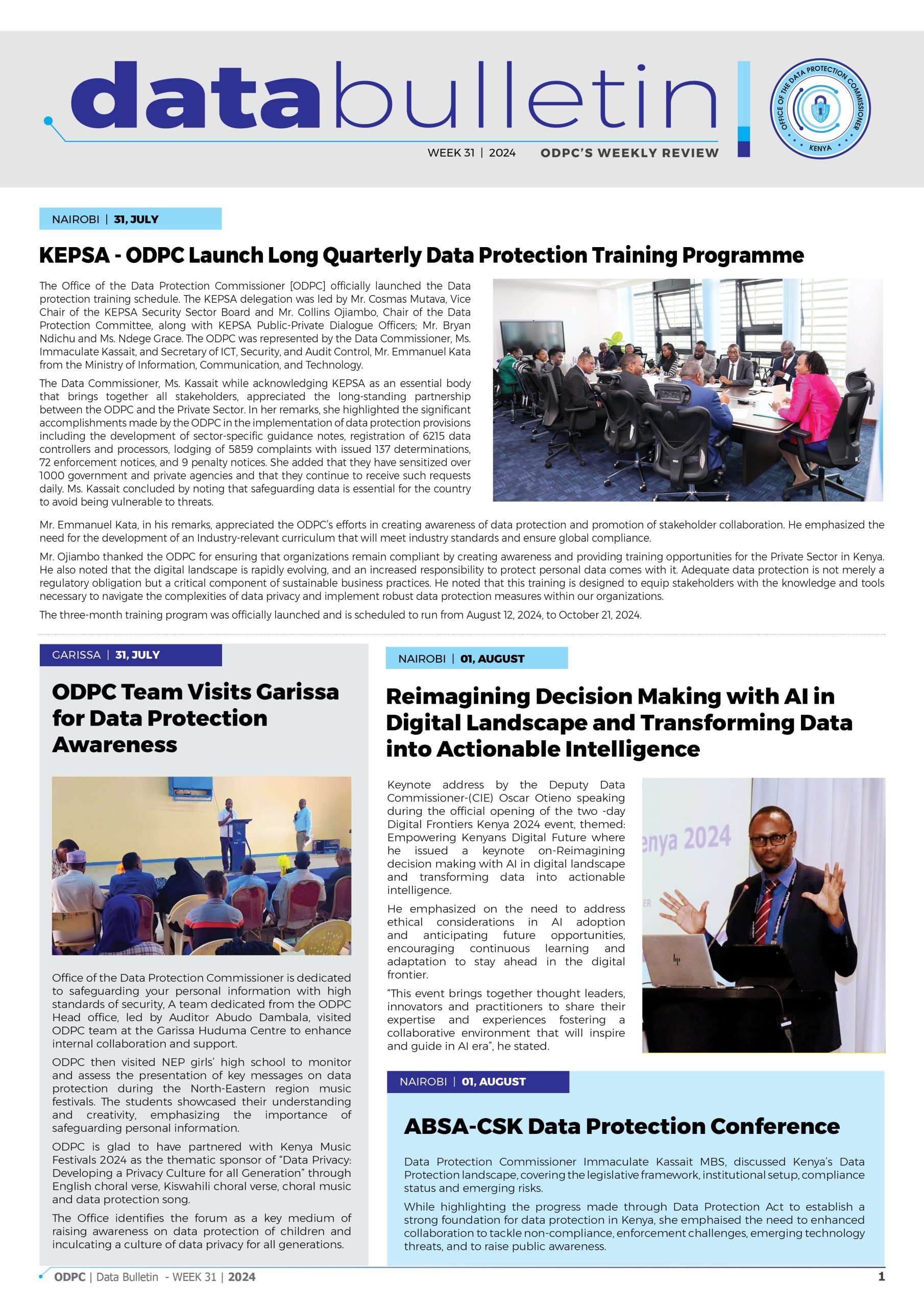 Data Bulletin - Office of the Data Protection Commissioner (ODPC)