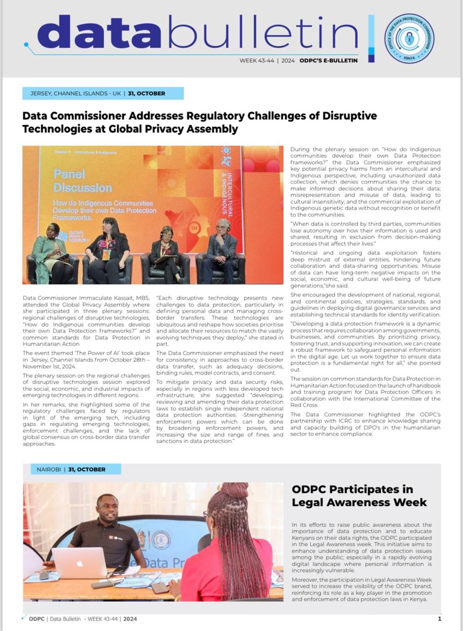 Data Bulletin - Office of the Data Protection Commissioner (ODPC)